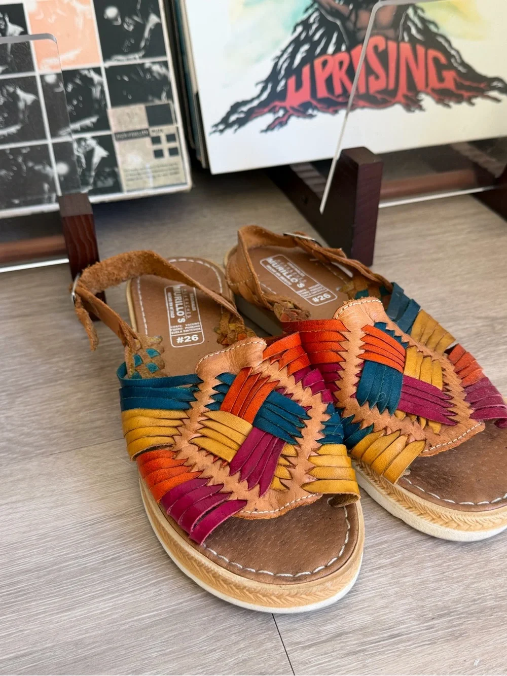 Multicolor Woven Leather Espadrille Sandals - Women